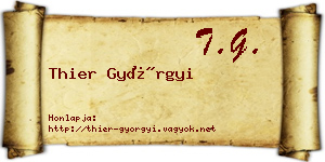 Thier Györgyi névjegykártya