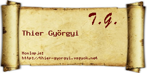 Thier Györgyi névjegykártya